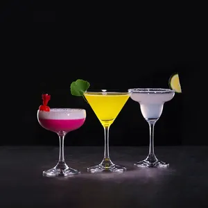 Stone Island BSCI Wholesale Custom Party Unique Clear Glass Flute Crystal Martini Cocktail Glasses Margarita Cocktail Glass Set