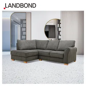家用组合家具终极舒适易护理深灰色客厅现代转角l形沙发套装设计带躺椅