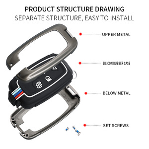 Funda Protectora para Llaves de Coche de Aleación de Zinc y Gel de Sílice para LAND ROVER Landrover <span class=keywords><strong>JAGUAR</strong></span> Xel Xfl Epace Fpace Xj, Llaveros, Bolsa para Llaves - Product Image 5