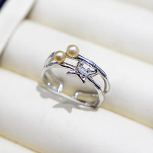 Accesorios 10777DIY, Anillo de Plata S925 con Base Vacía para Cuentas Redondas de 7-9 mm, Soporte para Joyería de Oro/Plata, Anillos de Cristal - Product Image 3