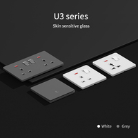 Prises murales britanniques 2 gang avec indicateur néon 13A et ports USB 2.4A – Interrupteurs et prises électriques en gros