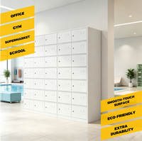 Armoire de rangement commerciale à 24 compartiments pour salle de sport, école, personnel, avec plusieurs portes, en acier, métallique, démontable, pour bureau