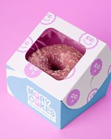 Emballage en carton pliable jetable écologique pour biscuits, desserts, gaufres avec impression colorée