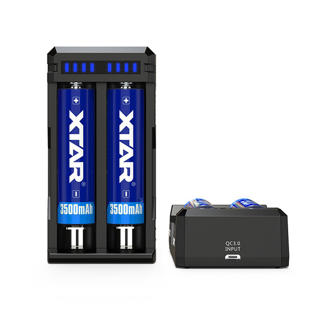 XTAR SC2 Type-c Port 2 Slots 3AX1 2AX2 QC3.0 Speedy 18650/26650 Protected 21700 Battery Charger