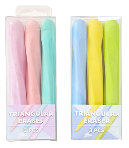 Ensemble de gommes triangulaires <span class=keywords><strong>pastel</strong></span> (3 pièces)-Gommes douces et colorées <span class=keywords><strong>pour</strong></span> la papeterie scolaire, les fournitures de bureau et les projets créatifs - Product Image 2