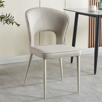 Salle à manger de style crème nordique Simple moderne dossier rembourré doux usage domestique lumière luxe haut de gamme Table à manger chaises de salon