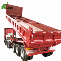 Semi-remorque benne basculante en U de 50 tonnes pour le transport de pierres et de sable, capacité 40 m³