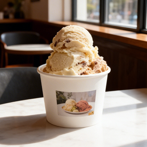 Factory Direct Custom Printed Disposable Dessert Pudding <b>Container</b> Kraft Paper Ice Cream Cup for <b>Takeaway</b> - Product Image 1