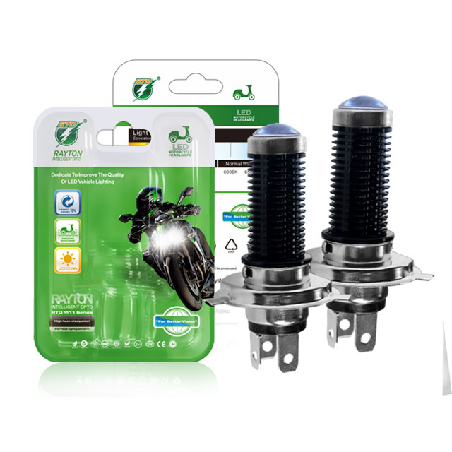 Faro led RTD fish-eye para motocicleta, H4 BA20D P15D25-1