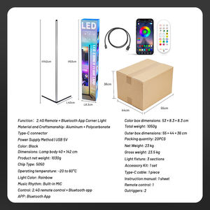 Lámpara <span class=keywords><strong>de</strong></span> Pie Inteligente RGB S Corner con Control Remoto, 16 Millones <span class=keywords><strong>de</strong></span> Colores, Sincronización Musical, Luz LED Moderna para Sala <span class=keywords><strong>de</strong></span> Estar, Hogar - Product Image 4