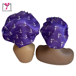 Muyang Custom Satin <b>Bonnet</b> Printed Women Hair Cap 54-56cm Fashion Sleep Hat for Adults Home Use - Product Image 4