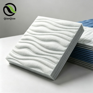 Panneaux acoustiques 3D ondulés <span class=keywords><strong>QQ</strong></span> Architectural 300 mm, dalles décoratives insonorisantes modulaires à effet de débit d'eau pour espaces commerciaux haut de gamme - Product Image 1