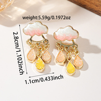 Boucles d'oreilles pendantes plaquées or, éblouissantes et rêveuses, en émail nuage, goutte de pluie, opale bleue irisée, ravissantes, bijoux de mode pour femme, cadeau
