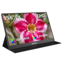 Monitor Portátil QHD de 15.6 Pulgadas, 60Hz, 2K 1440P IPS para Laptop, con Funda de Cuero y Soporte