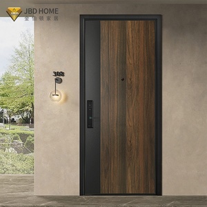 Porta d'Ingresso Minimalista JBDHOME <span class=keywords><strong>in</strong></span> Rovere Massiccio di Alta Qualità, Preinstallata per Villa, Ingresso Principale Esterno - Product Image 4