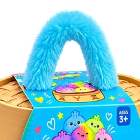 Peluche Mignonne en Forme de Boulette Anti-Stress, Jouet Doux à Presser avec Panier et Boîte Cadeau pour Enfants