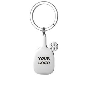 Custom Logo <b>Engraved</b> Engraving Stainless Steel Pick Ball Keychain Pendant Dog Tag <b>Key</b> <b>Ring</b> Keyring Charm Pickball <b>Key</b> Chain - Product Image 6