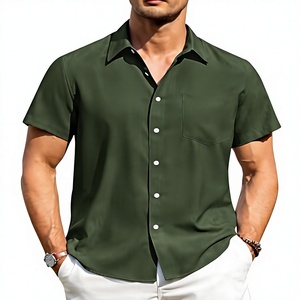 100% Cotton Custom Casual <b>Shirt</b> Short Sleeve Twill Autumn Solid Comfortable Slim Fit <b>Shirts</b> - Product Image 6