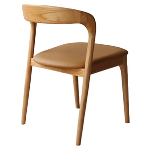 Silla de cafetería de cuero de estilo nórdico <span class=keywords><strong>italiano</strong></span> a bajo precio, silla de comedor de madera de Fresno para <span class=keywords><strong>restaurante</strong></span> de Hotel - Product Image 6