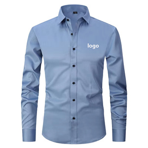 Camisas de negocios formales ajustadas para hombres, <span class=keywords><strong>camisa</strong></span> de trabajo de manga <span class=keywords><strong>larga</strong></span>, <span class=keywords><strong>camisa</strong></span> Formal para hombres, Camisas Para Hombres, Manga <span class=keywords><strong>Larga</strong></span> - Product Image 1