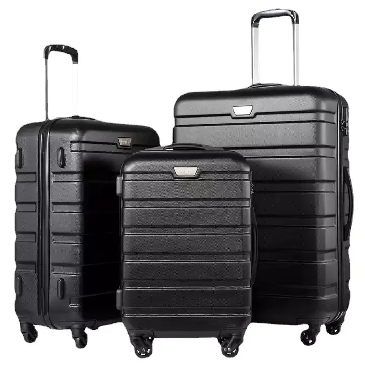 Yüksek kalite ABS PC bavullar bagaj taşımak bagaj seyahat çantaları durumda kabin bavul setleri sert Spinner bagaj bavul