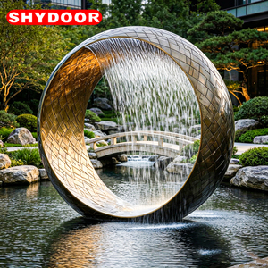 Sculpture de tour conique en acier inoxydable Ramatic, décoration de jardin extérieure personnalisée, ornement paysager abstrait moderne en métal - Product Image 3