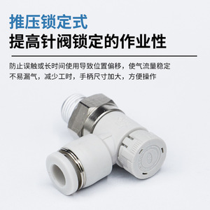 PTL6-M5/-01 Pneumatic Air Hose Connector 1/4 In External <b>Thread</b> Push <b>Lock</b> Type Control Valve For Gas Normal Temperature - Product Image 2