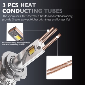 Wholesale V5pro Led Bulbs 12V Led Car Headlight Bulbs High Low Beam Led Headlights 9005 9012 <b>H4</b> H7 H11 - Product Image 5