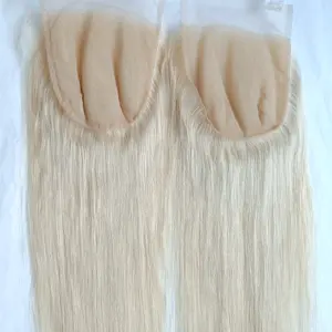 color #60 Cuticle Aligned Transparent Swiss Lace closure ice white unprocessed natural human hair 6x6 hd lace closure