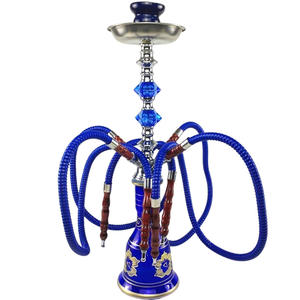 Ensemble Chicha Métallique Écologique de Haute Qualité à 4 Tuyaux, Grand Bol Shisha Technique Miroir 53CM, 4 Couleurs, Accessoires Inclus - Product Image 4