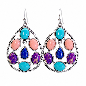Orecchini Vintage Bohémien a Goccia per Donne, Stile Colorato per Uso Quotidiano, Accessori per Orecchie - Product Image 1