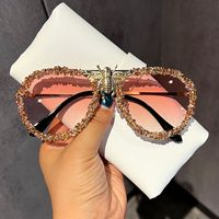 2026 Luxus-Bienen-Sonnenbrille für Damen, Metallrahmen mit Strass, Vintage-Sonnenbrille für Damen, Herren-Sonnenbrille, Modische Schattierungen, Lentes De Sol