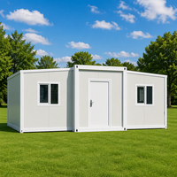 Maison préfabriquée modulaire extensible 2 chambres 1 salle de bain, maison mobile, résistante au vent, ignifuge, résistante au froid, en acier léger, cabane de vie privée