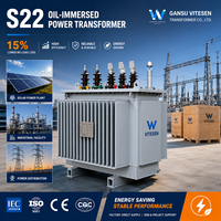 Transformateur de distribution de puissance à bain d'huile S22 11kV/10kV/20kV, niveau 1 d'économie d'énergie, hermétique, ONAN 30-2500kVA