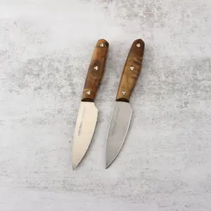 High Quality Exclusive Brand Fruit Paring Knife Burl Wood Handle Stainless Steel Blade 7in Kitchen Peeling Knife