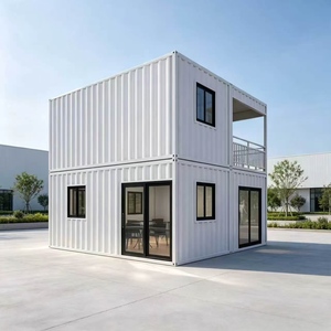 Casa Container Smontabile in Acciaio Bianco 2x2 Impilabile con Balcone e Scale Esterne per Campeggio e Rifugio Vacanze - Product Image 2