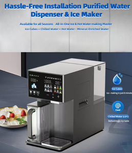 Purificateur d'eau par osmose inverse sans installation avec distributeur d'eau chaude et fonction glaçons pour usage domestique – Purificateur tout-en-un - Product Image 4