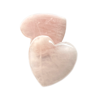 Vente en gros de pierres Gua Sha en quartz rose en forme de cœur avec logo personnalisé, outil de massage facial et corporel en cristal rose Guasha, outil de beauté