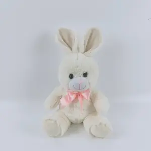 ぬいぐるみイースターデコレーションウサギのおもちゃソフトバニーおもちゃギフトぬいぐるみイースターウサギリボン付き