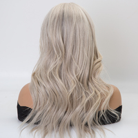 Blond argenté avec subtils reflets, indétectable, transparent HD pour la partie frontale, cheveux Remy, nœuds simples, maille élastique respirante pour l'été