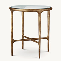 Rhohohill Personnaliser Couleur Pays Français Salon Table D'appoint Ronde Style Américain Rétro En Métal Forgé Verre Chambre Table D'appoint