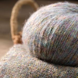 Filato artigiano 5.5% <span class=keywords><strong>lana</strong></span> 11% <span class=keywords><strong>poliammide</strong></span> 32% acrilico 51.5% poliestere misto filato filato fantasia lucido mohair 50g palla - Product Image 4