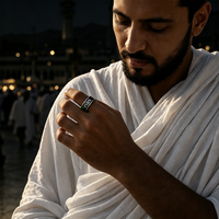 Anillo Inteligente Musulmán con Pantalla LED, Contador de Tasbih Zikr, Monitor de Ritmo Cardíaco y Sueño, Resistente al Agua IP68, Bluetooth para iOS y Android
