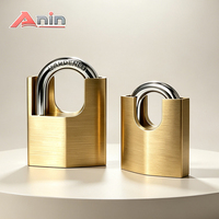 Cadenas industriel en laiton 50mm 60mm avec anse en acier trempé semi-couverte, cadenas robuste pour conteneur, camion, remorque