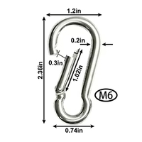 Mousqueton à ressort en acier inoxydable 304 pour porte-clés, laisse de chien, anneau de sécurité pour l'alpinisme, boucle de levage