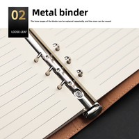 Carnet A5 à couverture rigide en cuir PU, personnalisable avec logo, reliure métallique 6 trous, journal d'affaires, porte-stylo, cadeau d'entreprise, agenda