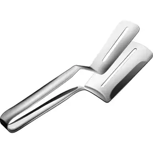 Stainless Steel 304 Spatula BBQ Bread Steak Tongs Clip Fried Fish Shovel Clip Clamps Food Tong