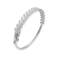 Élégance à la française, bracelet pour femme en argent sterling S925 plaqué or, serti de moissanite, design feuille, inspiré d'Instagram, luxe