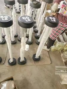 फैक्टरी मूल्य रबर लेपित ठोस स्टील बारबेल सेट फिक्स्ड कर्ल बार 20lb 110lb 110lb - Product Image 1