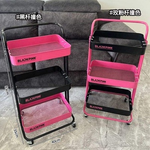 Nouveauté : Organiseur de rangement en métal moderne à 3 niveaux, chariot multifonctionnel pour salon de beauté avec roulettes - Product Image 5